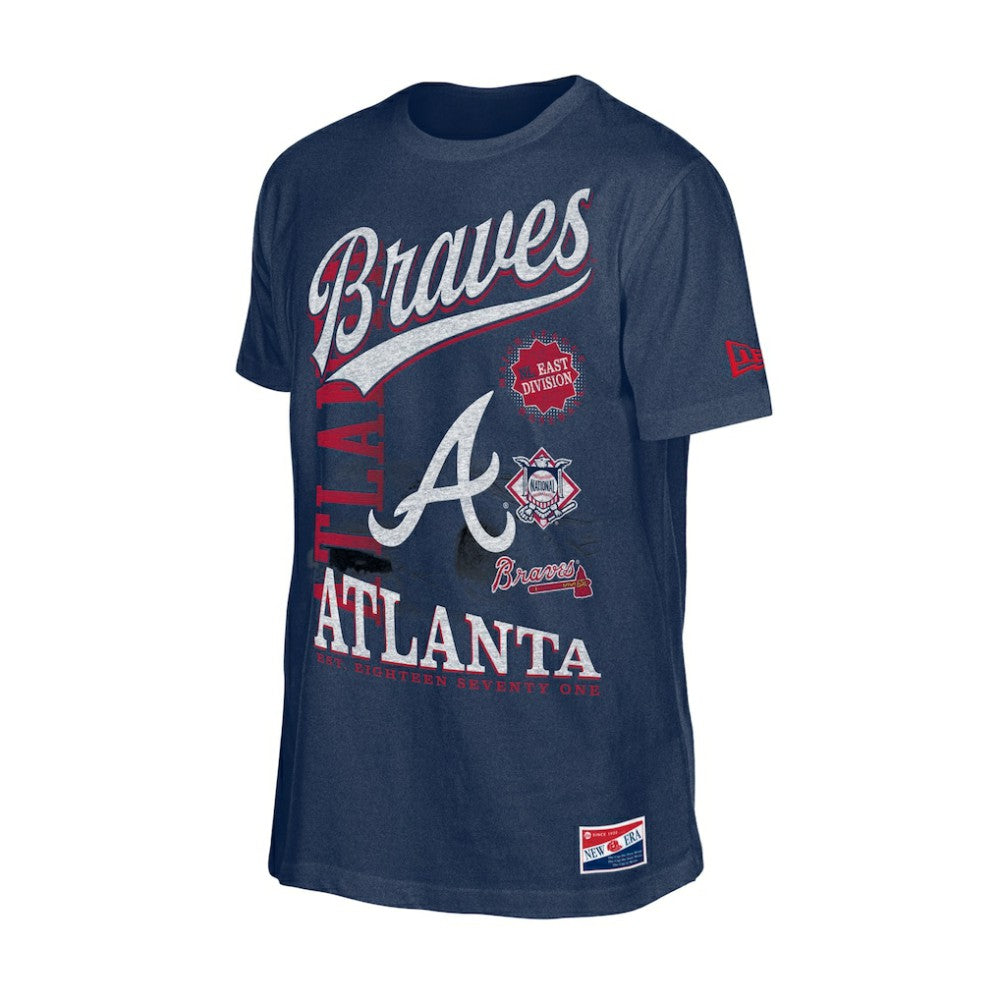 Atlanta Braves New Era  Oversized Throwback Distressed T-Shirt for sale
