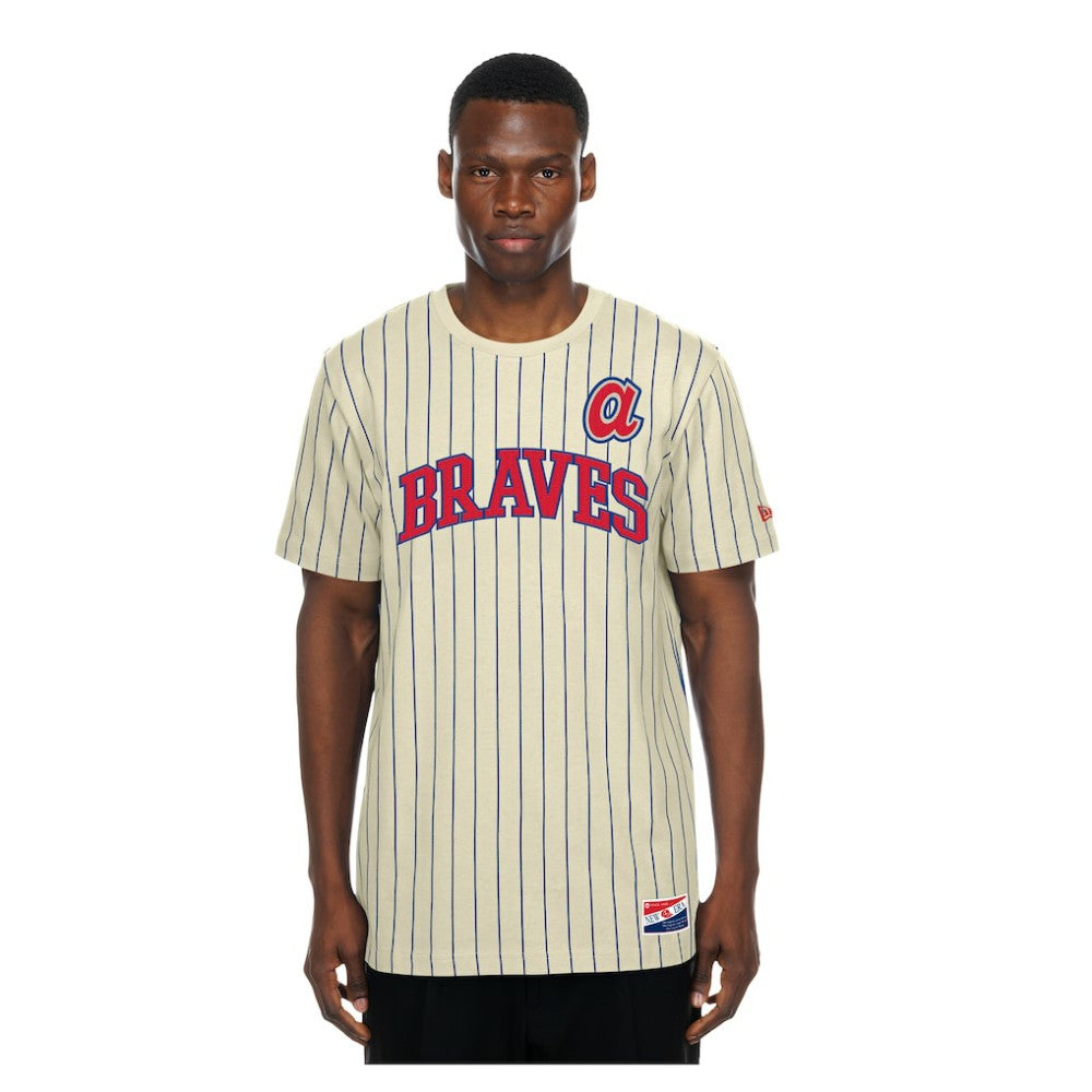 Atlanta Braves New Era Throwback Meshback Pinstripe T-Shirt discount