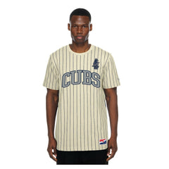 Chicago Cubs New Era Throwback Meshback Pinstripe T-Shirt Sale