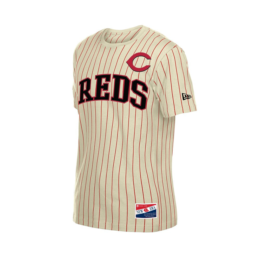 Cincinnati Reds New Era Throwback Meshback Pinstripe T-Shirt for sale