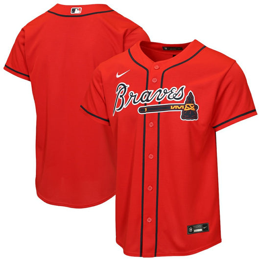 Atlanta Braves Nike Youth Alternate Replica Jersey - Red | MLB Jerseys