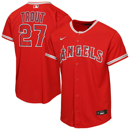 Mike Trout Los Angeles Angels Nike Youth Alternate Replica Jersey - Red | MLB Jerseys