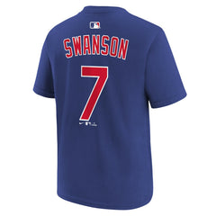Dansby Swanson Chicago Cubs Nike Youth Name & Number T-Shirt Lifestyle