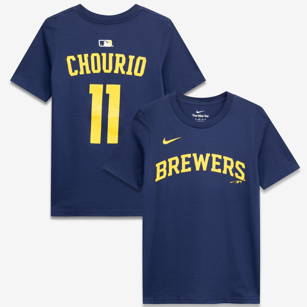 Jackson Chourio Milwaukee Brewers Nike Youth Name & Number T-Shirt Near Me