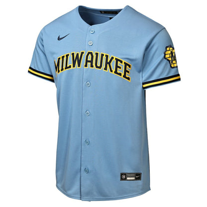 Milwaukee Brewers Nike Youth Road Stadium Jersey - Powder Blue | MLB Jerseys
