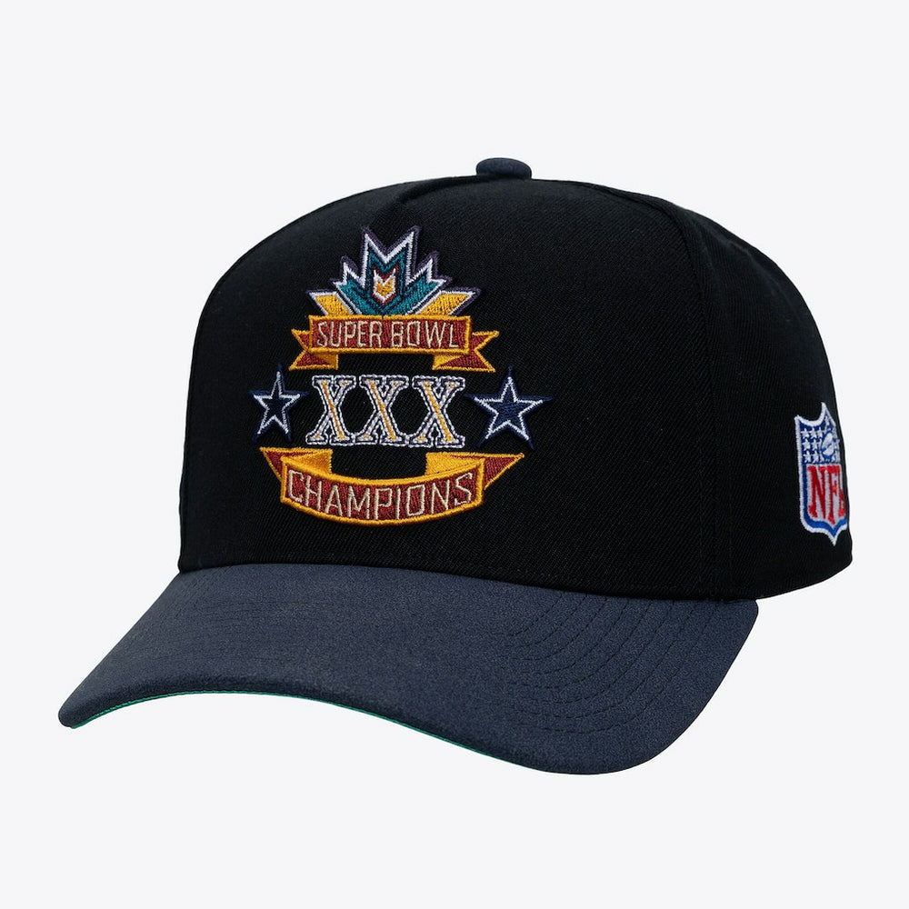 Dallas Cowboys Super Bowl XXX Champions Lux Pro Snapback Black - Mitchell & Ness