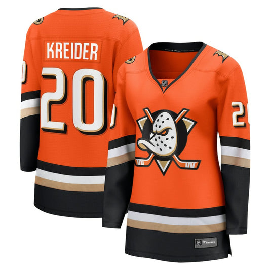 Chris Kreider Anaheim Ducks Fanatics Women's Home Breakaway Player Jersey - Orange | NHL Jerseys