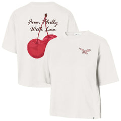 Philadelphia Eagles '47 Women's Love Letter Reed City T-Shirt Cream - 47 brand