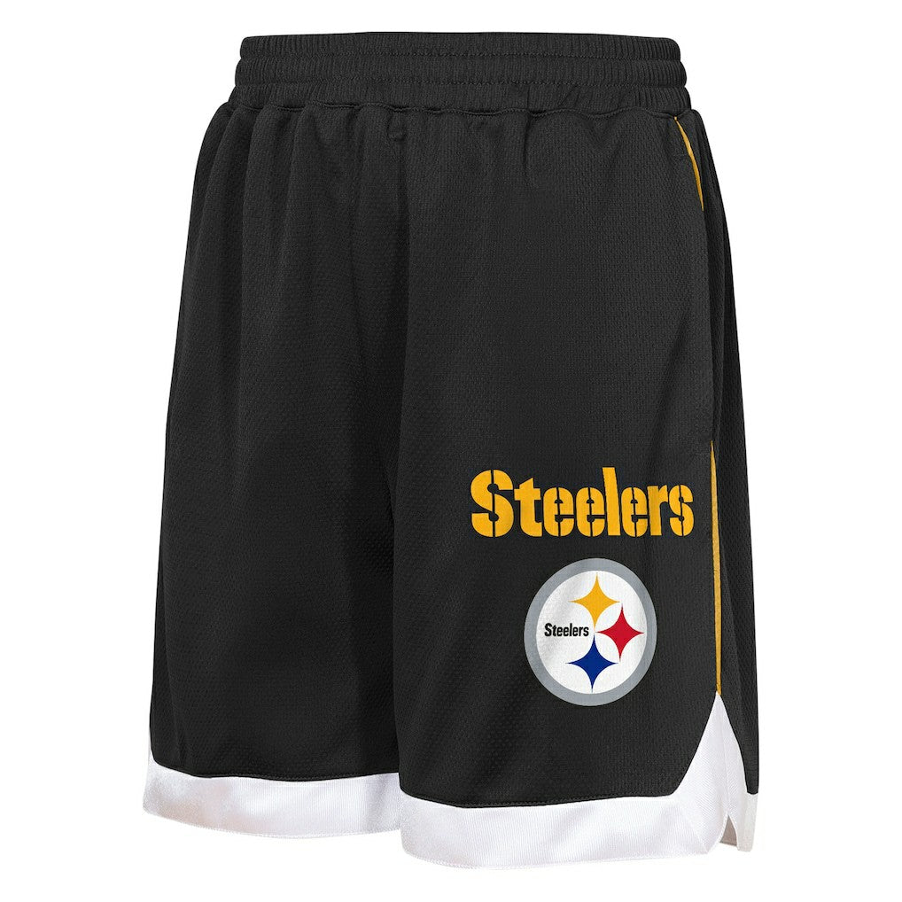 Pittsburgh Steelers Outerstuff Youth All Star Mesh Shorts Black - NFL