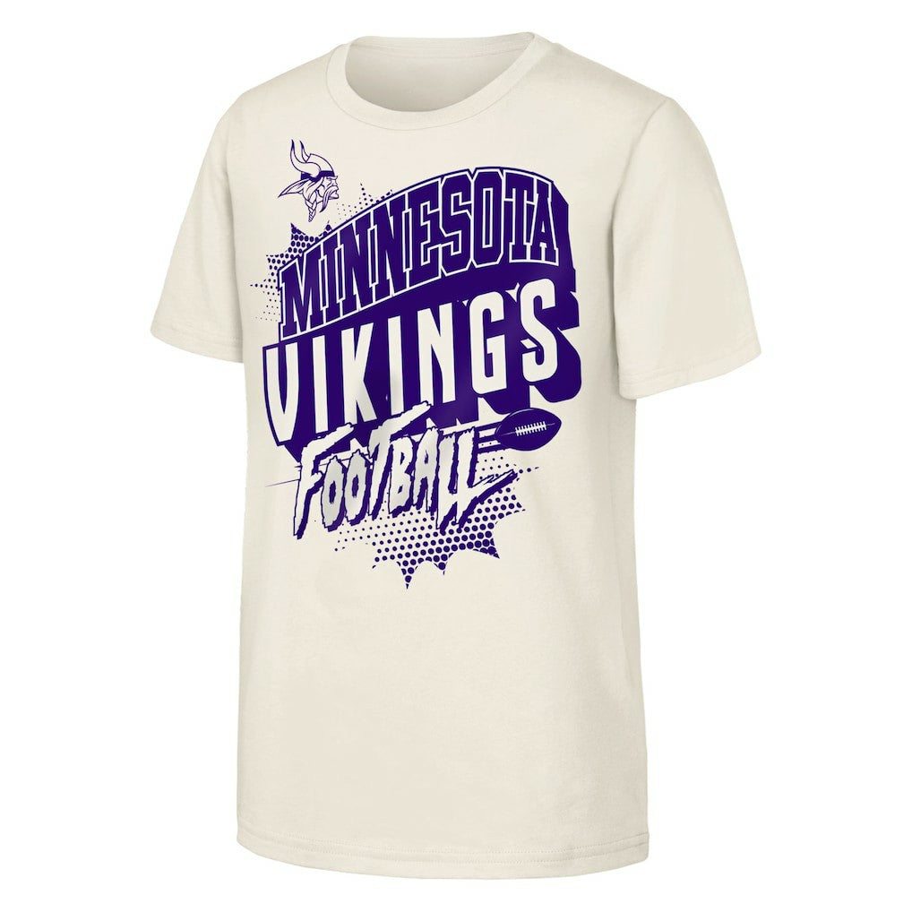 Minnesota Vikings Outerstuff Youth Action Comic T-Shirt Natural - NFL