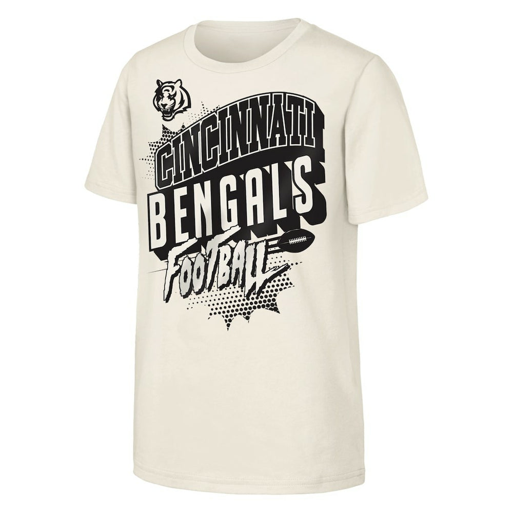 Cincinnati Bengals Outerstuff Youth Action Comic T-Shirt Natural - NFL