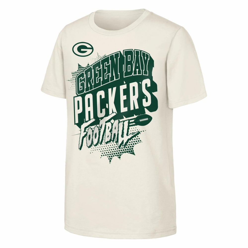 Green Bay Packers Outerstuff Youth Action Comic T-Shirt Natural - NFL