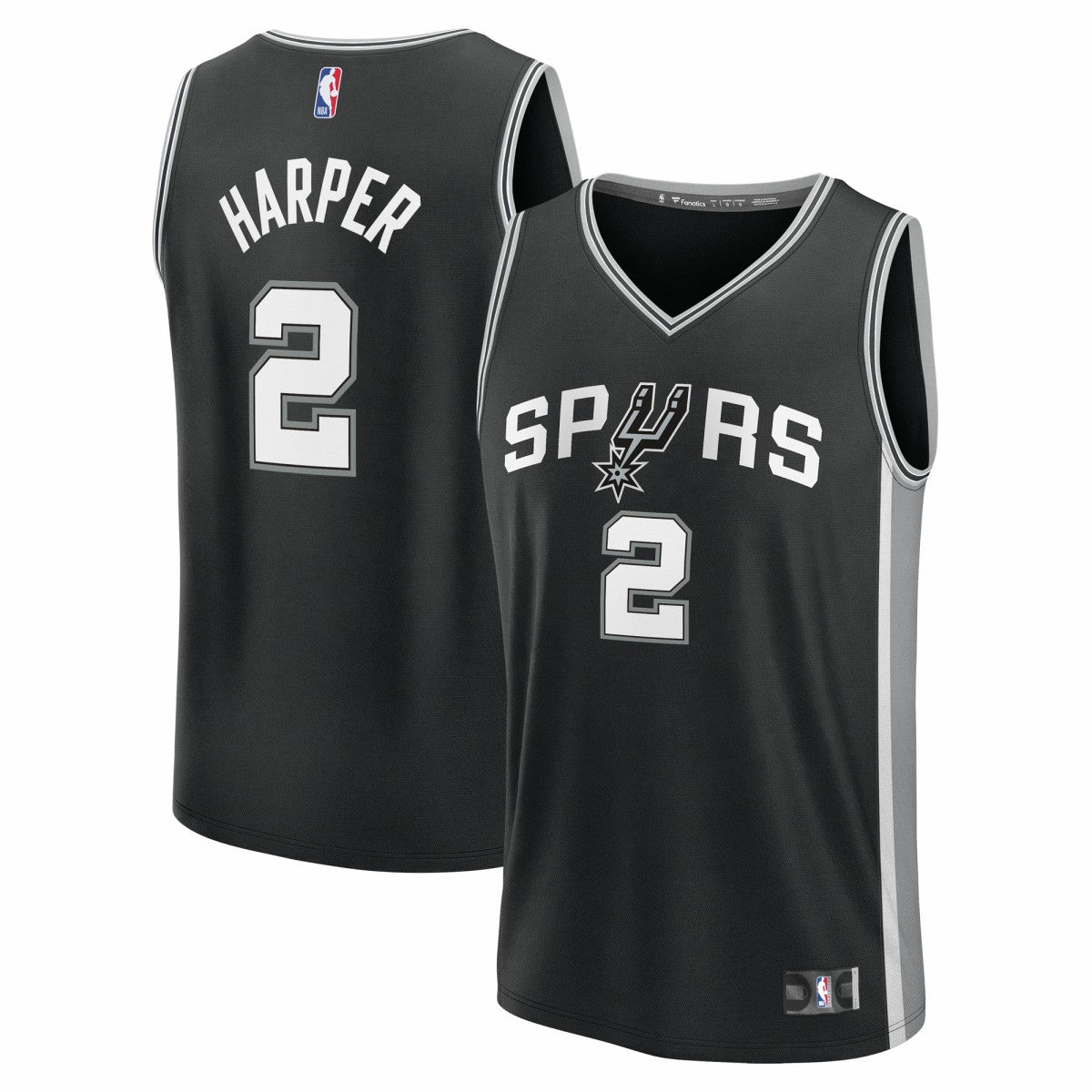 Fanatics - Dylan Harper San Antonio Spurs 2025 NBA Draft First Round Pick Fast Break Replica Jersey - Icon Edition - Black