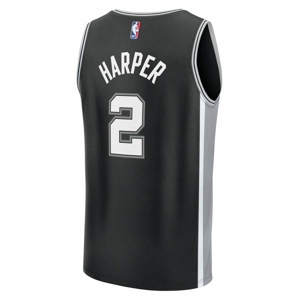 Fanatics - Dylan Harper San Antonio Spurs 2025 NBA Draft First Round Pick Fast Break Replica Jersey - Icon Edition - Black