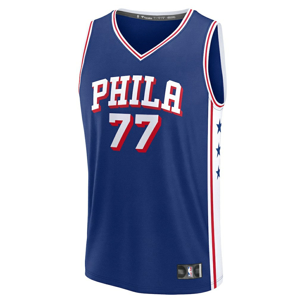 Fanatics - V. J. Edgecombe Philadelphia 76ers Youth 2025 NBA Draft First Round Pick Fast Break Replica Jersey - Icon Edition - Royal