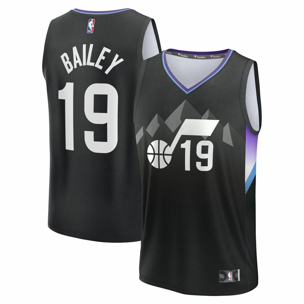 Fanatics - Ace Bailey Utah Jazz 2025 NBA Draft First Round Pick Fast Break Replica Jersey - Statement Edition - Black