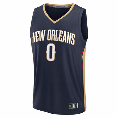 Jeremiah Fears New Orleans Pelicans 2025 NBA Draft First Round Pick Fast Break Replica Jersey - Icon Edition - Navy | NBA Jerseys