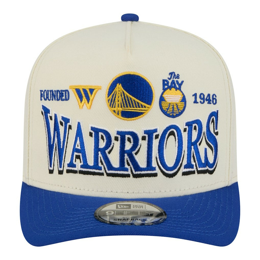 New Era - Golden State Warriors Stretched 2-Tone A-Frame 9FIFTY Adjustable Hat - Cream/Royal