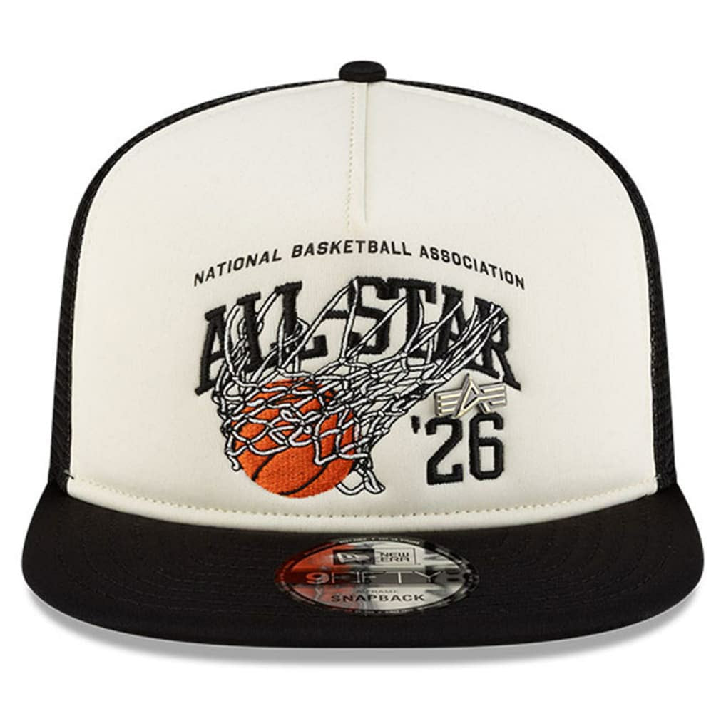 New Era - 2026 NBA All-Star Game x Alpha Industries 9FIFTY Snapback Trucker Hat - White/Black