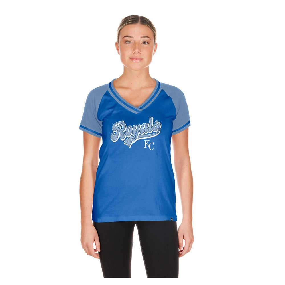 Kansas City Royals New Era Women's Gameday V-Neck T-Shirt Lifestyle