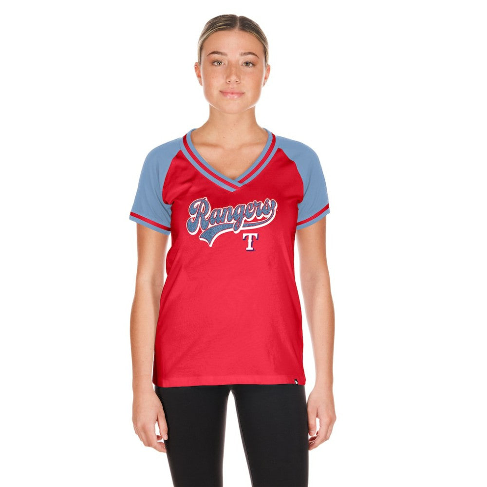 Texas Rangers New Era Women's Gameday V-Neck T-Shirt for sale