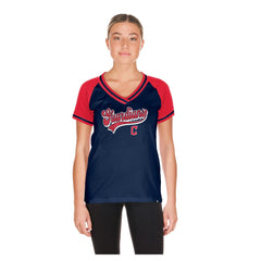 Cleveland Guardians New Era Women's Gameday V-Neck T-Shirt On Sale