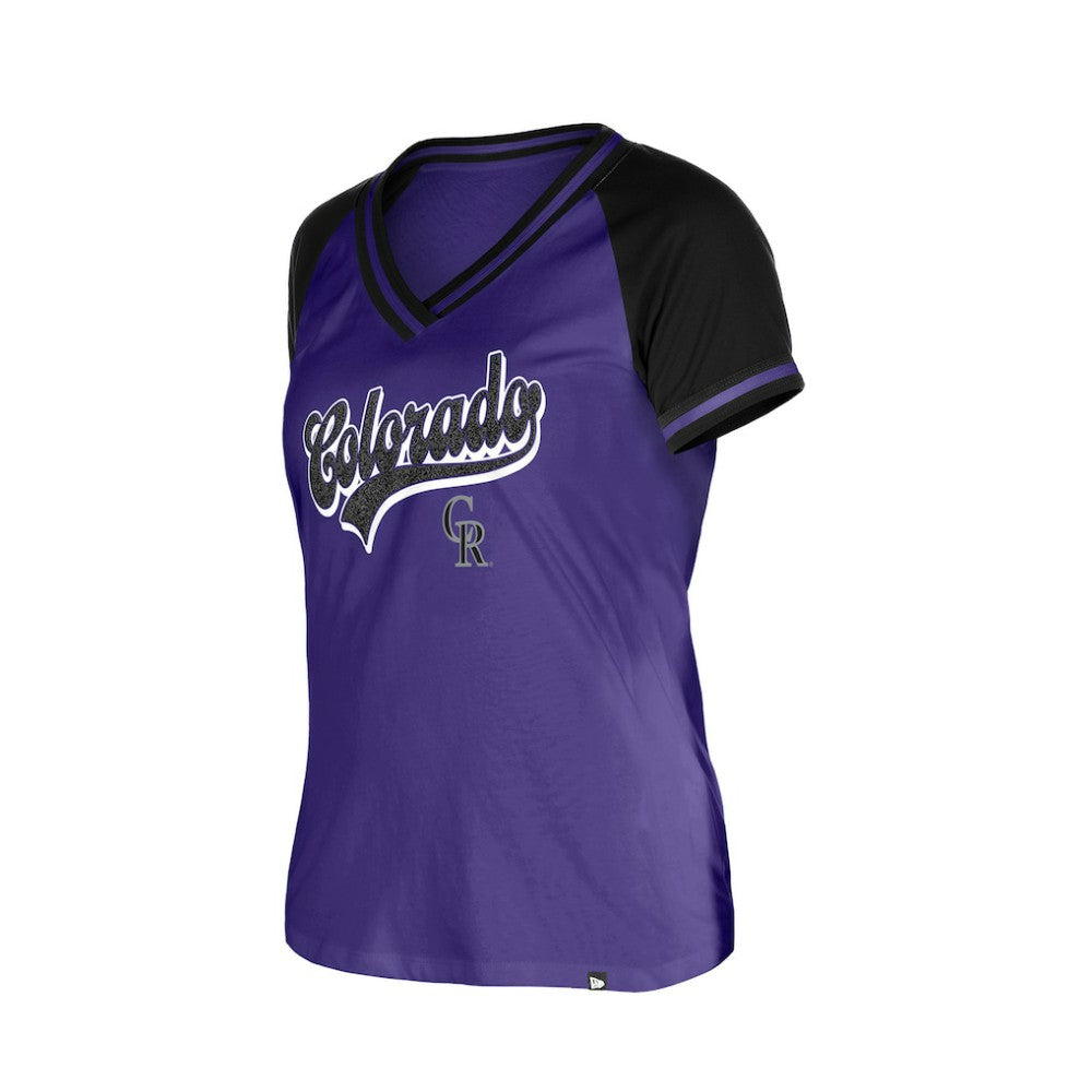 Colorado Rockies New Era Women's Gameday V-Neck T-Shirt Lifestyle