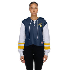 Milwaukee Brewers New Era Women's Boxy Lace-Up Hoodie Online