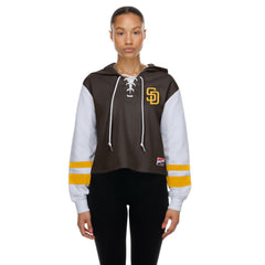 San Diego Padres New Era Women's Boxy Lace-Up Hoodie On Sale