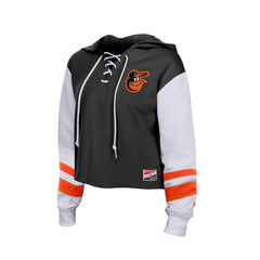 Baltimore Orioles New Era Women's Boxy Lace-Up Hoodie On Sale