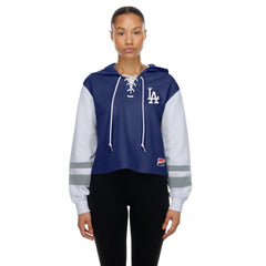 Los Angeles Dodgers New Era Women's Boxy Lace-Up Hoodie Sale