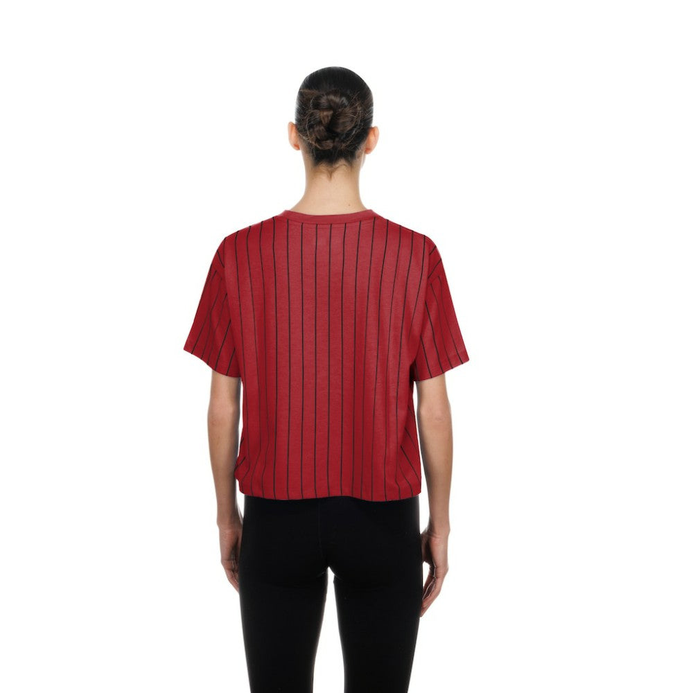 Arizona Diamondbacks New Era Women's Throwback Meshback Pinstripe Boxy T-Shirt discount