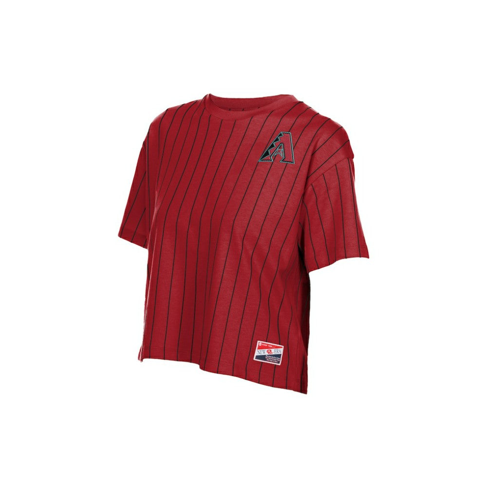 Arizona Diamondbacks New Era Women's Throwback Meshback Pinstripe Boxy T-Shirt discount