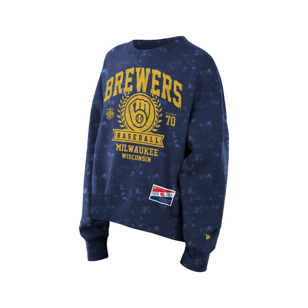 Milwaukee Brewers New Era Women's Throwback Oversized Boxy Sweatshirt Near Me