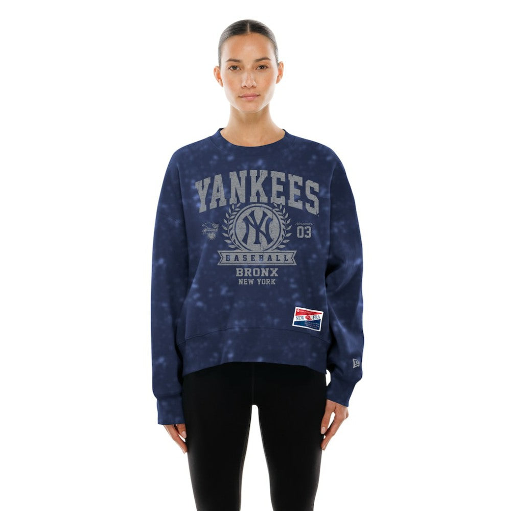 New York Yankees New Era Women's Throwback Oversized Boxy Sweatshirt Clearance