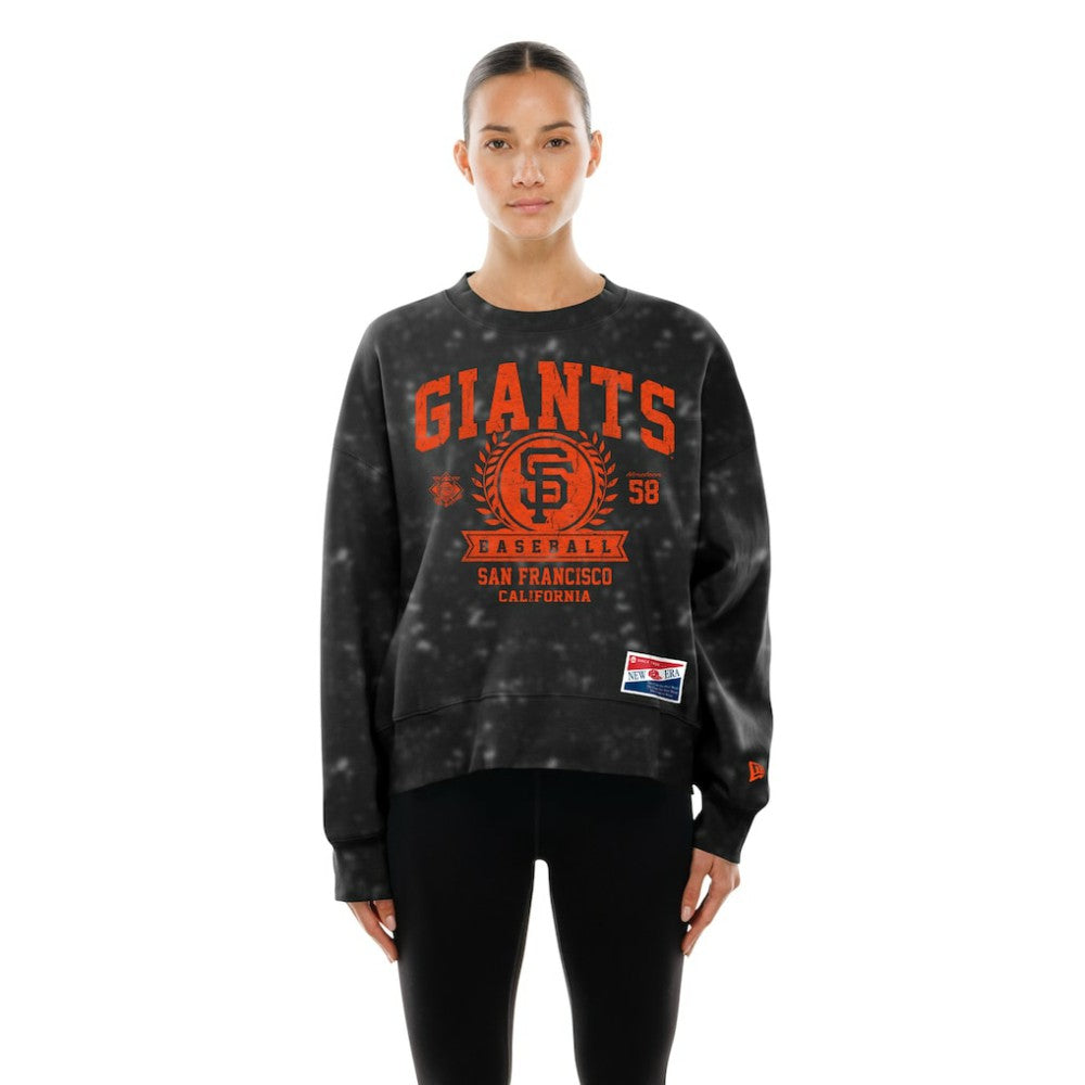 San Francisco Giants New Era Women's Throwback Oversized Boxy Sweatshirt On Sale