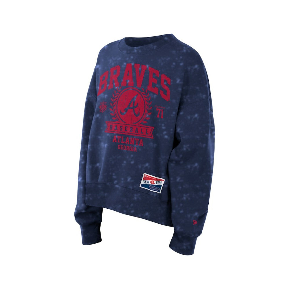 Atlanta Braves New Era Women's Throwback Oversized Boxy Sweatshirt Lifestyle