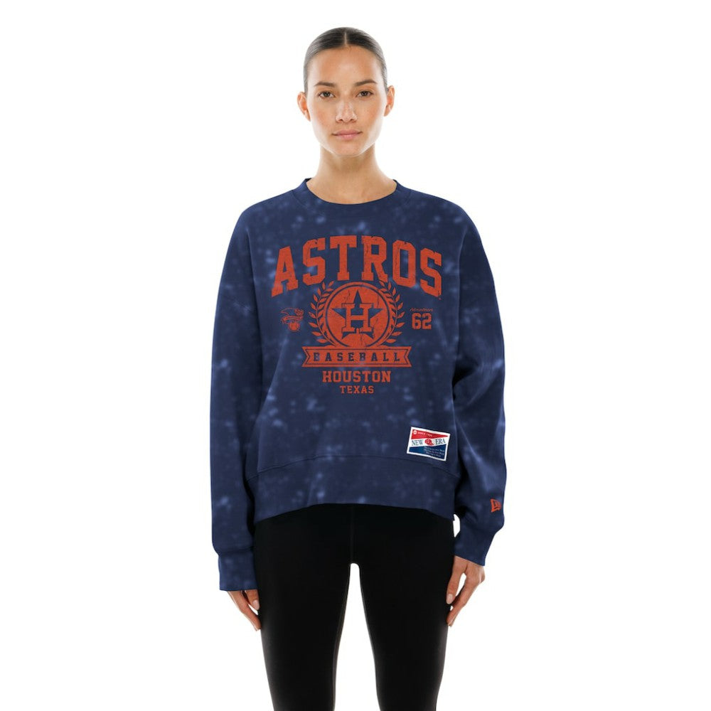 Houston Astros New Era Women's Throwback Oversized Boxy Sweatshirt Lifestyle