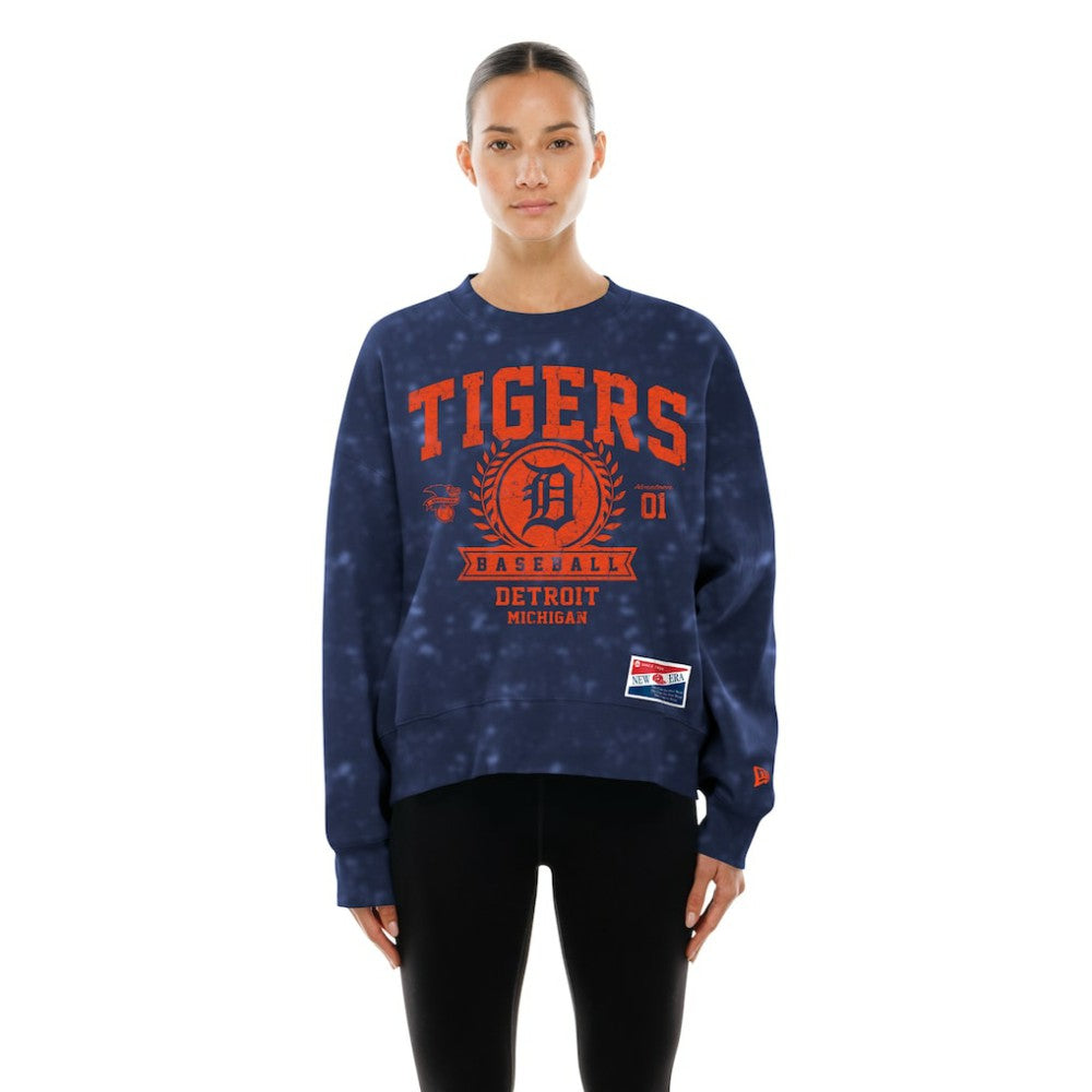 Detroit Tigers New Era Women's Throwback Oversized Boxy Sweatshirt Online