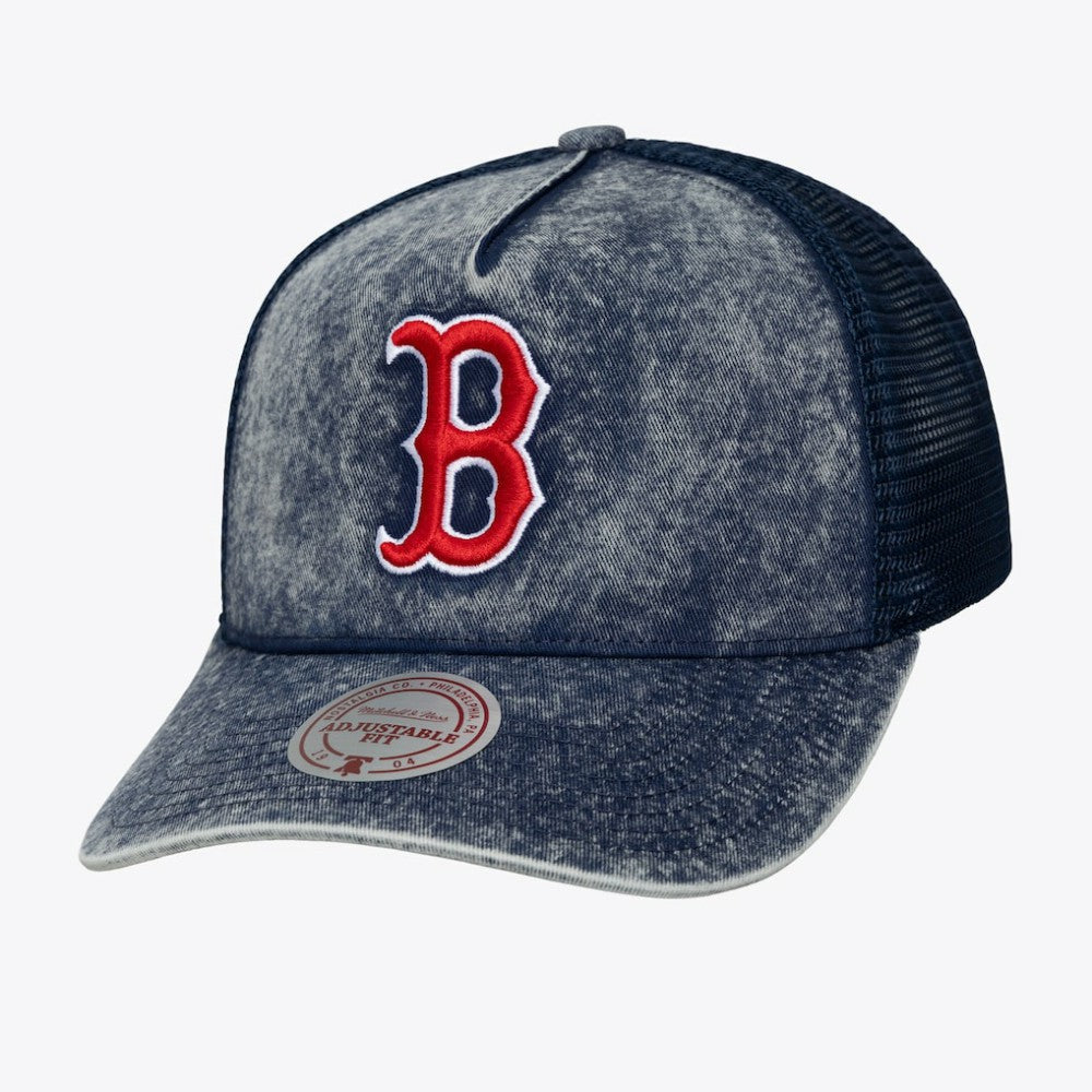 Boston Red Sox Mitchell & Ness Unisex Gameday Adjustable Trucker Hat Lifestyle