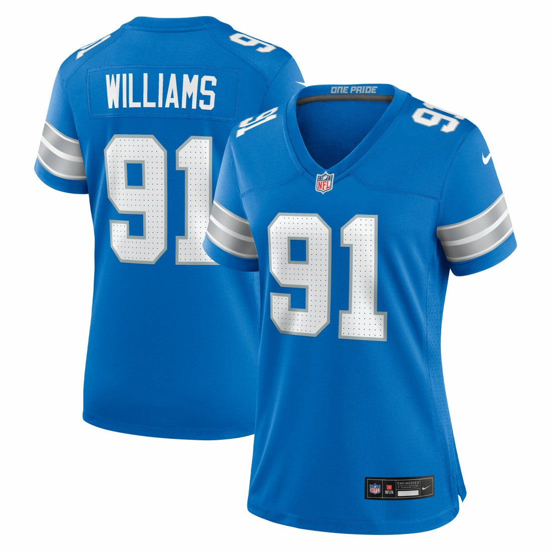 Tyleik Williams Detroit Lions Women's Team Game Jersey Blue - Nike