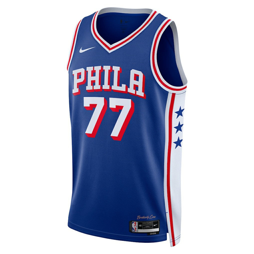 Nike - V. J. Edgecombe Philadelphia 76ers Unisex 2025 NBA Draft First Round Pick Swingman Jersey - Icon Edition - Royal