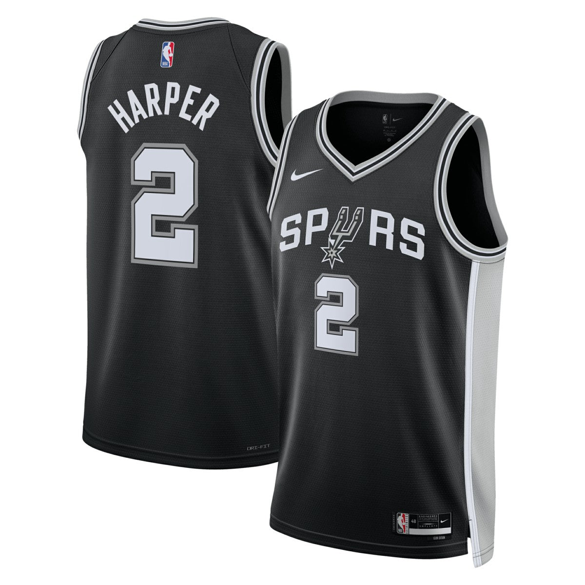 Nike - Dylan Harper San Antonio Spurs Unisex 2025 NBA Draft First Round Pick Swingman Jersey - Icon Edition - Black