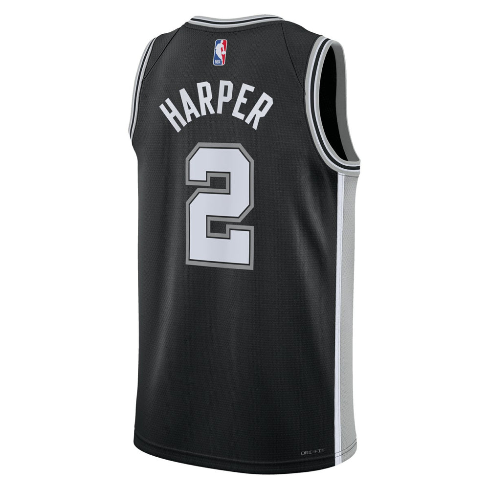 Nike - Dylan Harper San Antonio Spurs Unisex 2025 NBA Draft First Round Pick Swingman Jersey - Icon Edition - Black