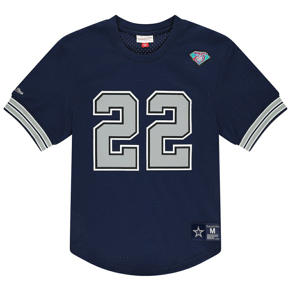 Emmitt Smith Dallas Cowboys Retired Player Name & Number Mesh T-Shirt Navy - Mitchell & Ness