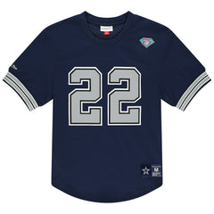 Emmitt Smith Dallas Cowboys Retired Player Name & Number Mesh T-Shirt Navy - Mitchell & Ness