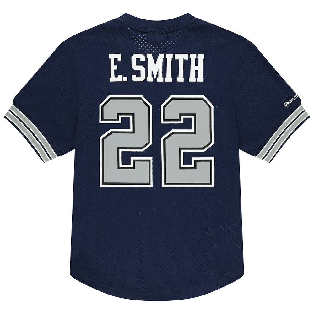 Emmitt Smith Dallas Cowboys Retired Player Name & Number Mesh T-Shirt Navy - Mitchell & Ness