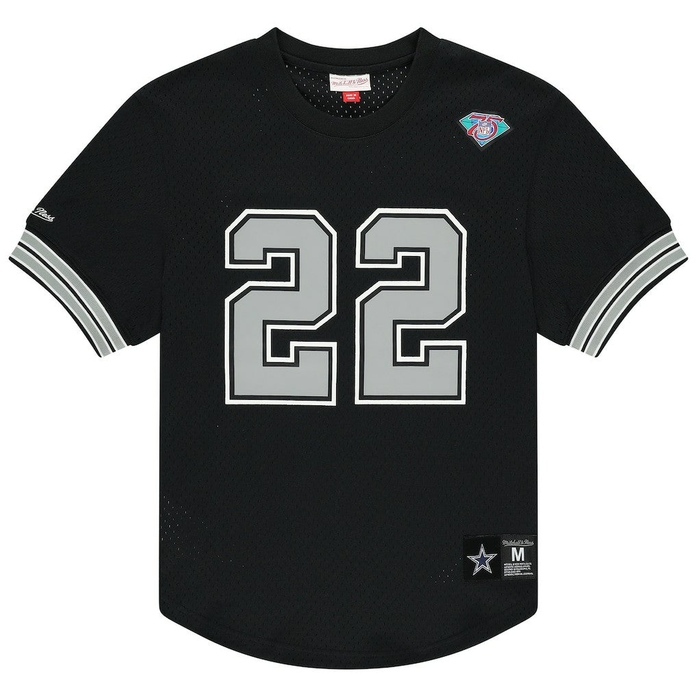 Emmitt Smith Dallas Cowboys Retired Player Name & Number Mesh Top Black - Mitchell & Ness
