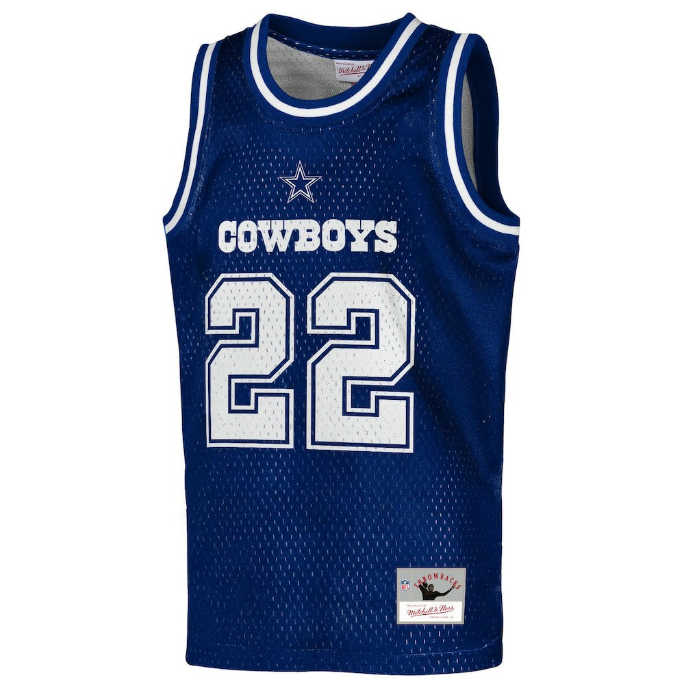 Emmitt Smith Dallas Cowboys Youth Retired Player NFL Basketball Fashion Jersey Navy - Mitchell & Ness