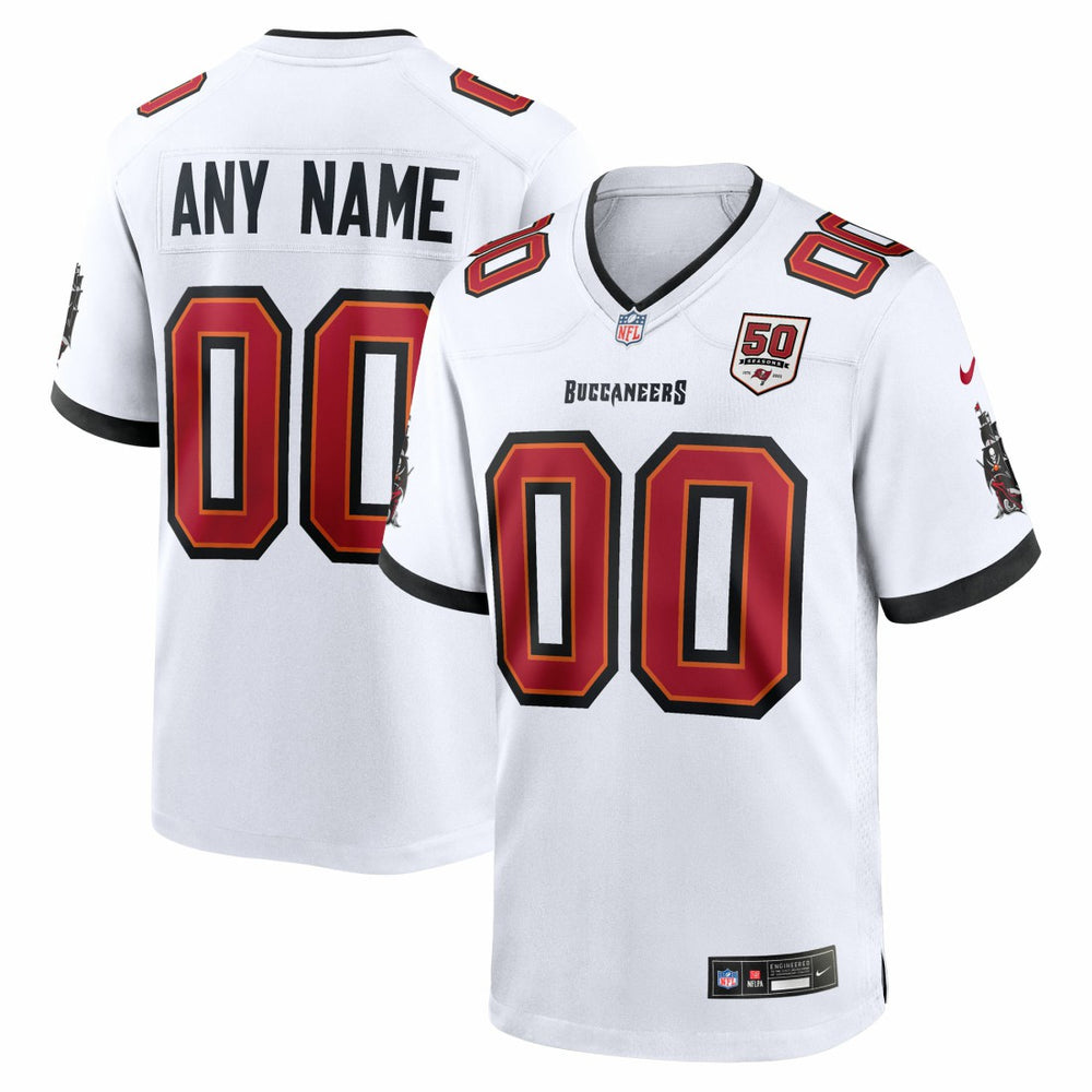 Tampa Bay Buccaneers 50th Season Custom Game Jersey White - Nike